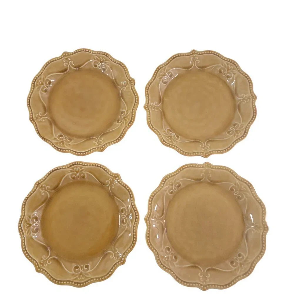 The Pioneer Woman Paige Crackle Glaze Amber Salad Luncheon Plates – Set of 4